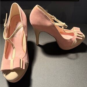 Charming Charlie Blush and Cream Heels